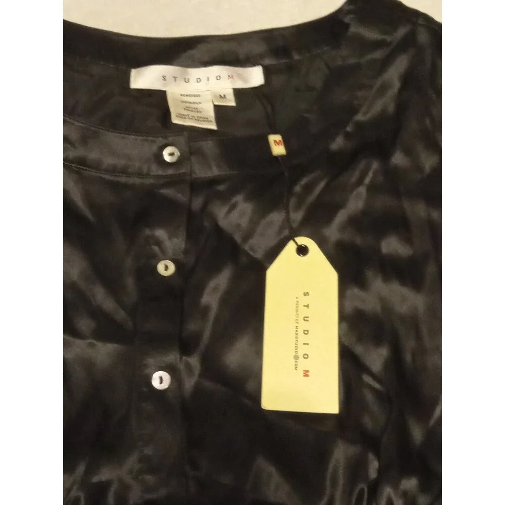 Studio M 100% Silk Blouse Medium - Picture 7 of 11